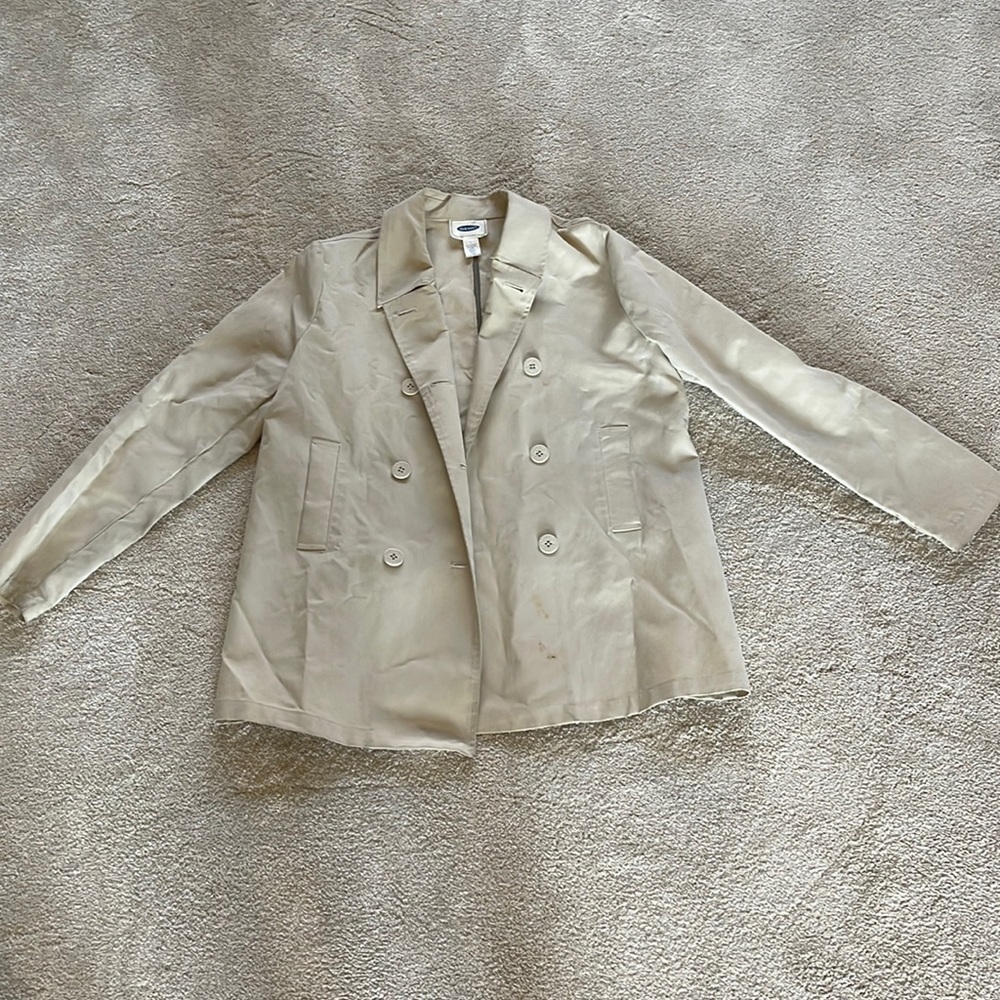 Old Navy cream lightweight pea jacket